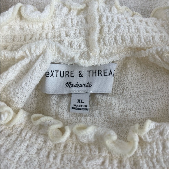 Madewell Texture & Thread Ruffle Long Sleeve Blouse Size XL - Picture 7 of 7